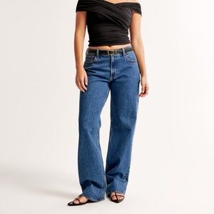 Abercrombie & Fitch Classic High-Rise Wide Leg Jeans in Blue
